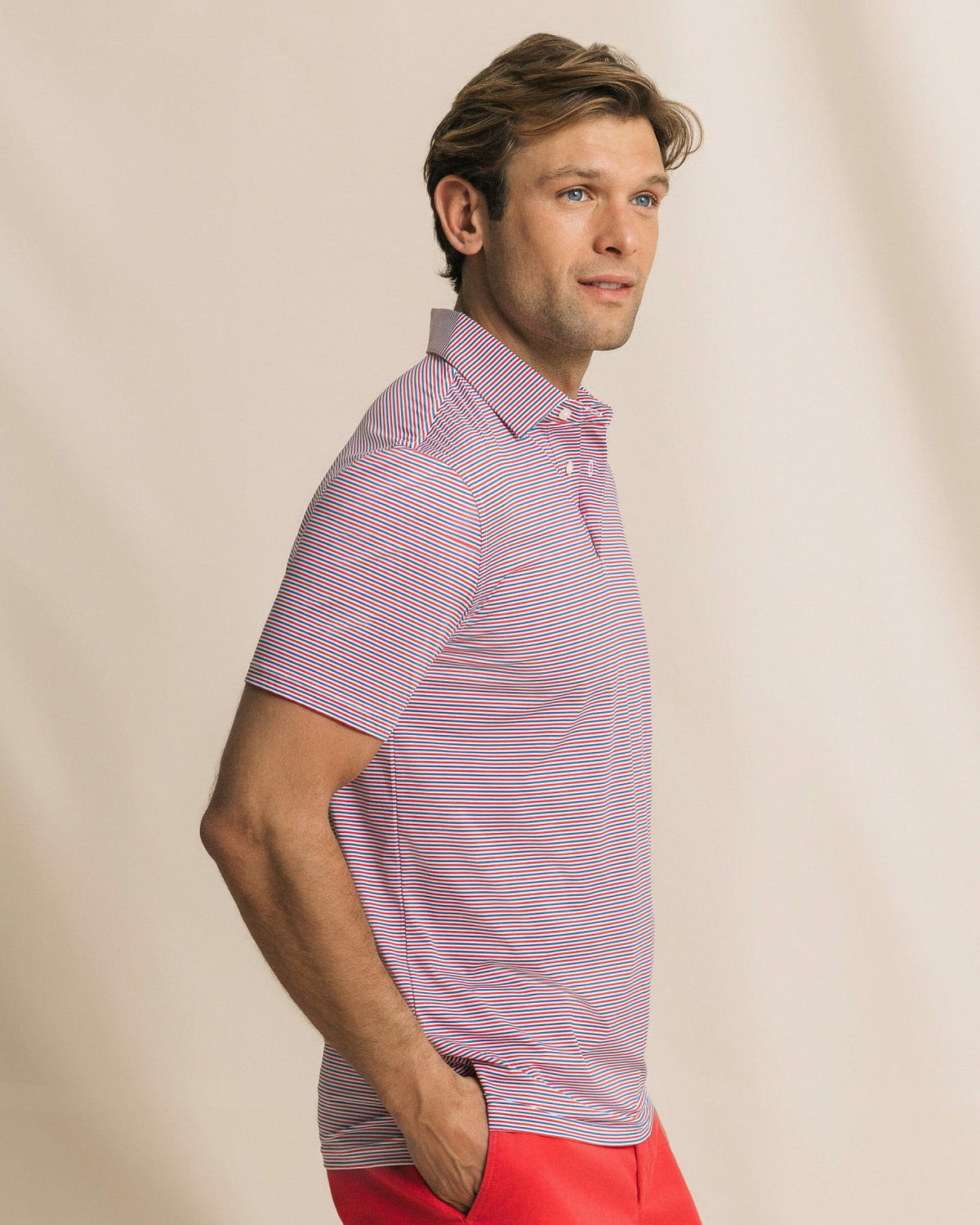Pelican Landing Stripe Performance Polo | Southern Tide Exclusive