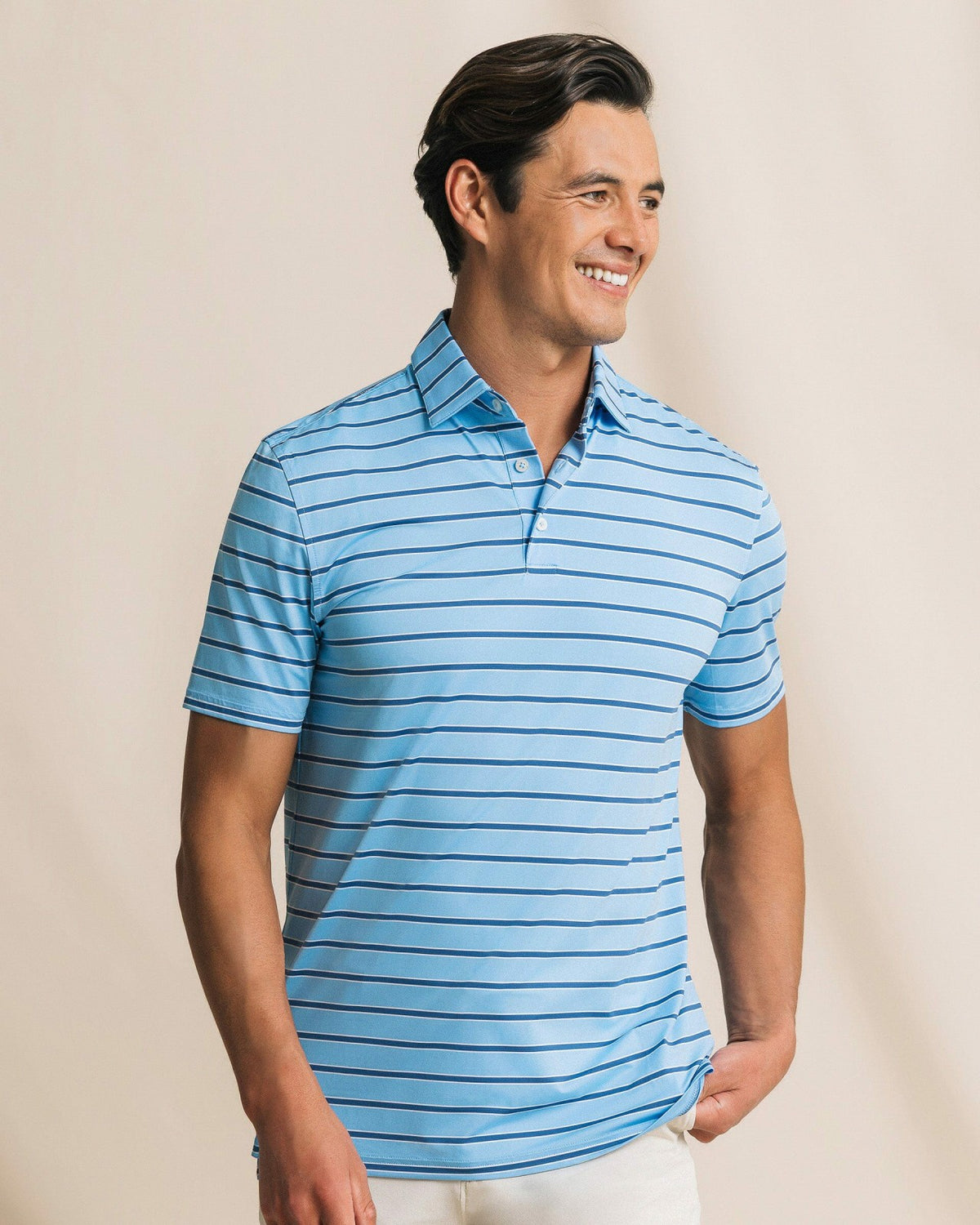 Moonlight Bay Stripe Performance Polo | Southern Tide Great Value