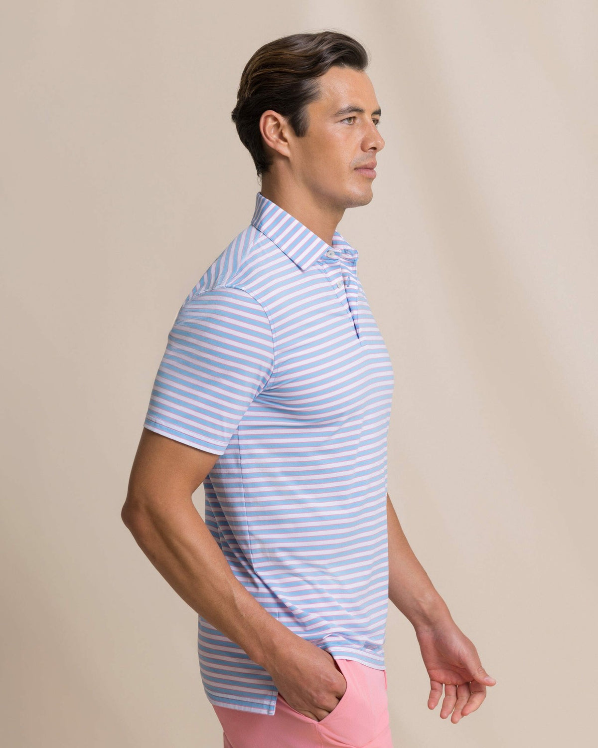 Water Way Stripe Performance Polo | Southern Tide Premium