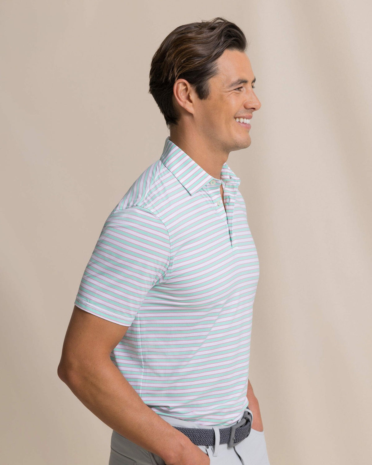 Water Way Stripe Performance Polo | Southern Tide Premium