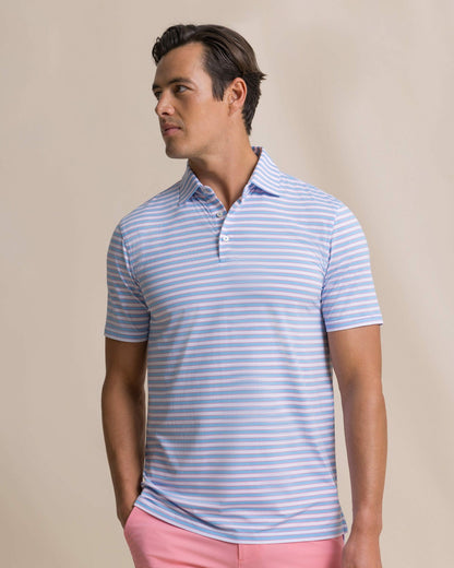 Water Way Stripe Performance Polo | Southern Tide Premium