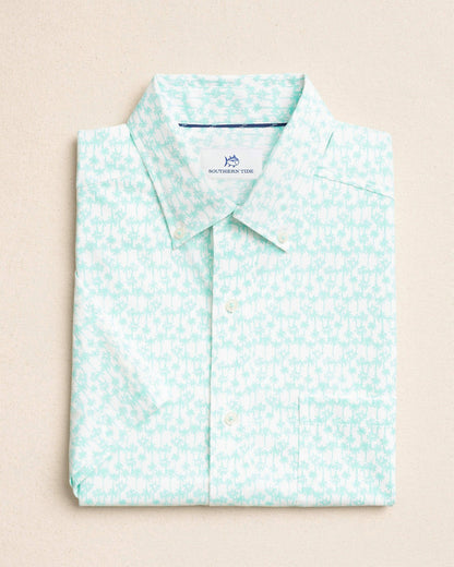Talk To The Palm Short Sleeve Sport Shirt | Southern Tide Classic
