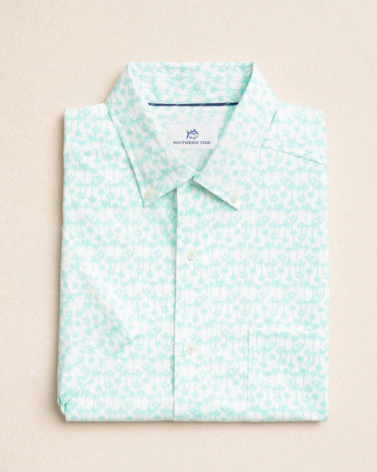 Talk To The Palm Short Sleeve Sport Shirt | Southern Tide Classic