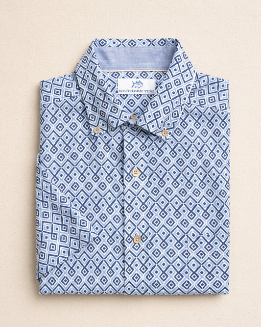 Marine Mirage Linen Rayon Short Sleeve Shirt | Southern Tide Popular