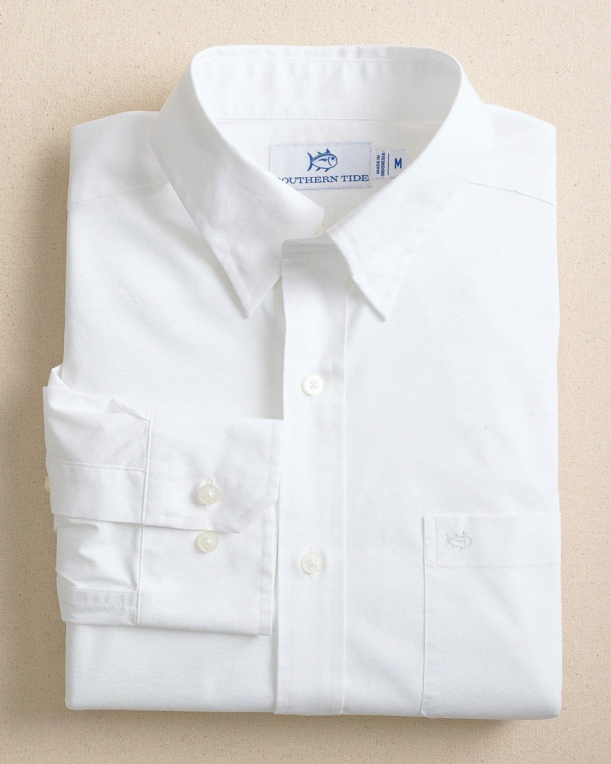 Charleston Overbrook Solid White Sport Shirt | Southern Tide Great Value