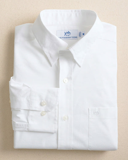 Charleston Overbrook Solid White Sport Shirt | Southern Tide Great Value