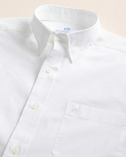 Charleston Overbrook Solid White Sport Shirt | Southern Tide Great Value