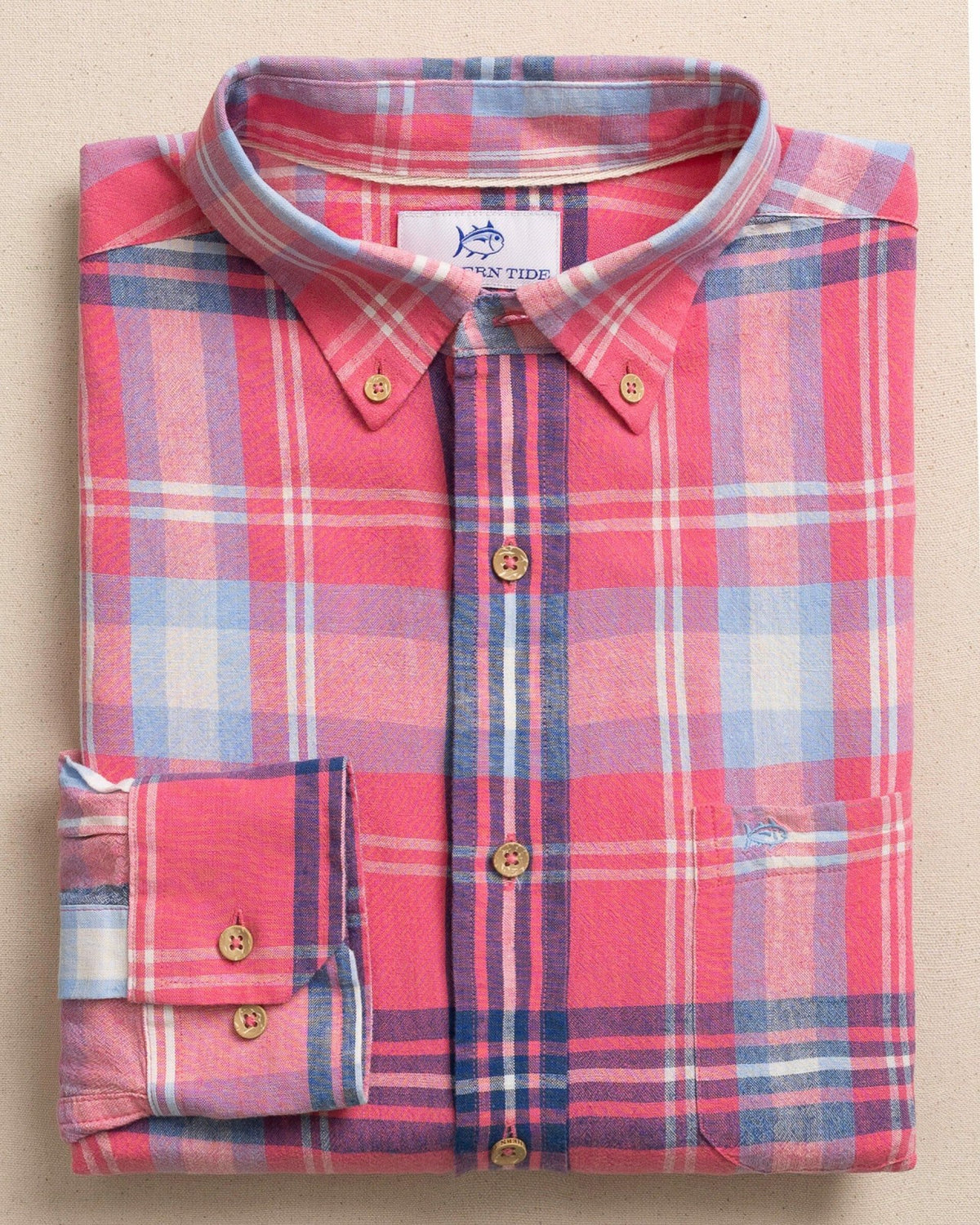 Cedar Island Plaid Linen Rayon Sport Shirt | Southern Tide New
