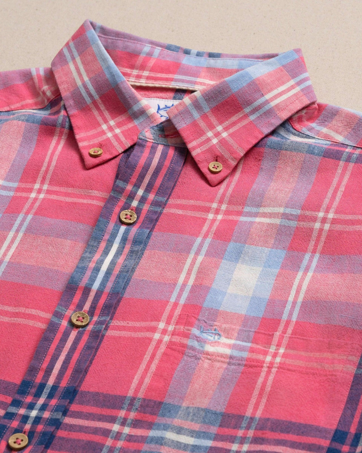 Cedar Island Plaid Linen Rayon Sport Shirt | Southern Tide New