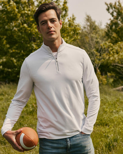 Cruiser Micro-Stripe Heather Quarter Zip | Southern Tide Best Price