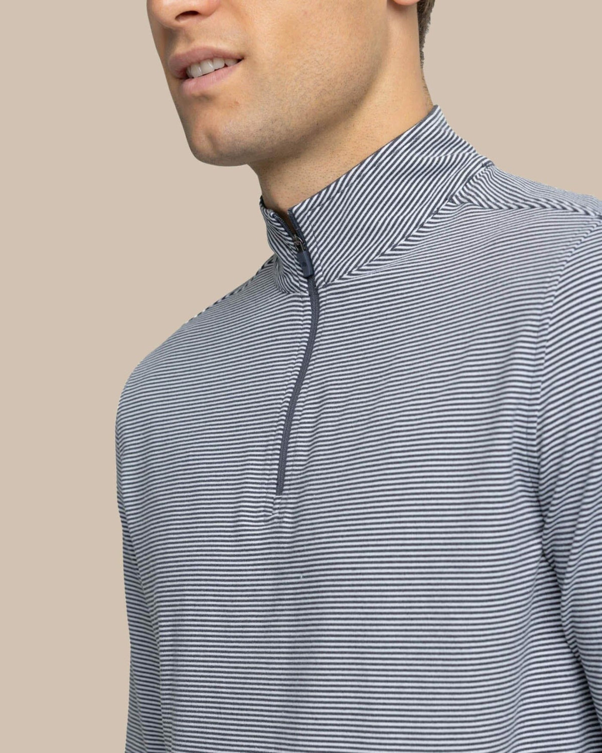 Cruiser Micro-Stripe Heather Quarter Zip | Southern Tide Best Price