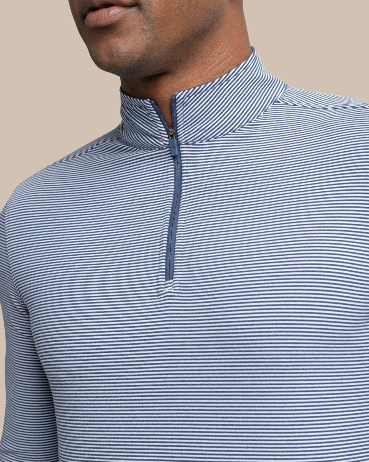 Cruiser Micro-Stripe Heather Quarter Zip | Southern Tide Best Price