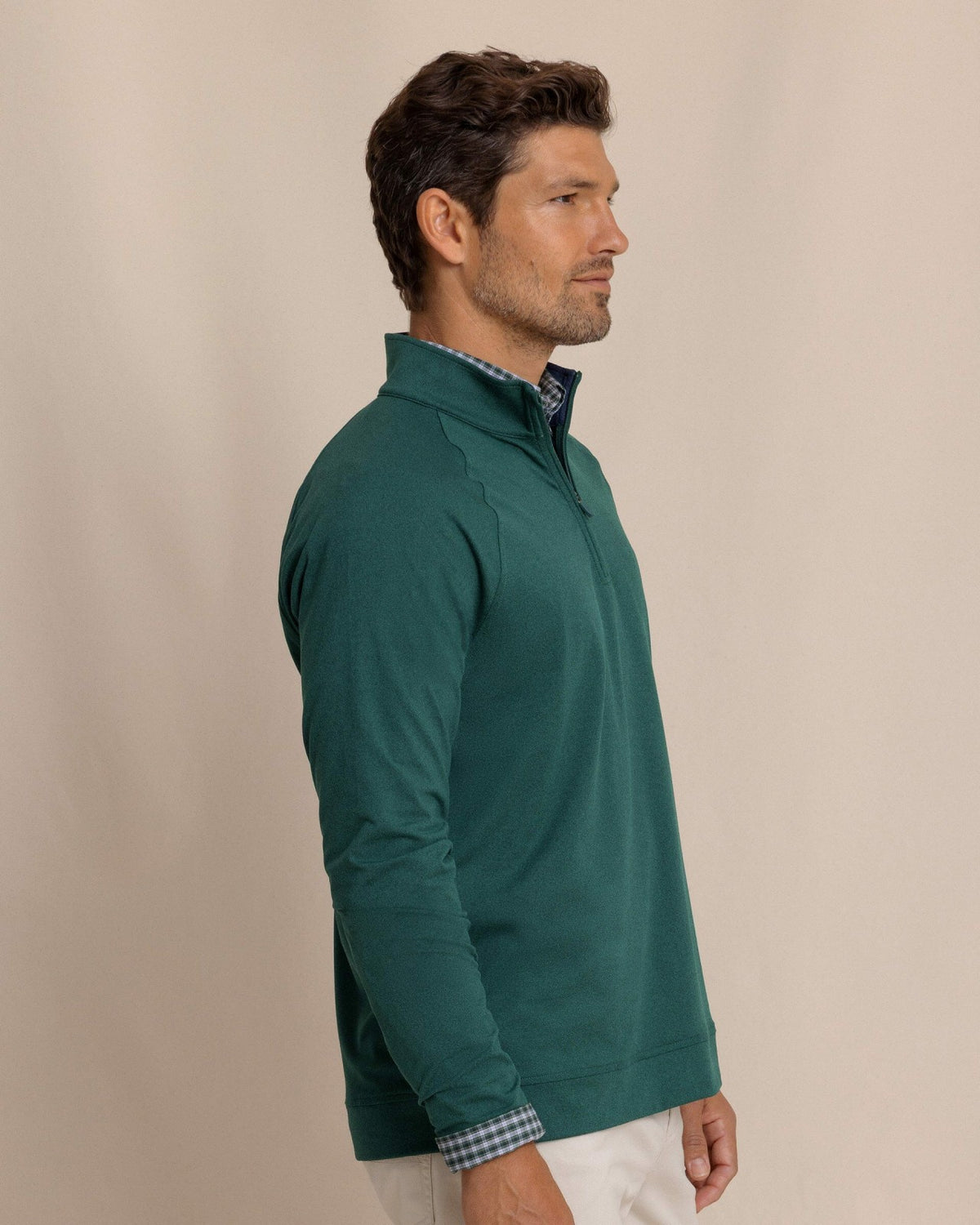 Cruiser Heather Quarter Zip Pullover - Green | Southern Tide Smart Buy