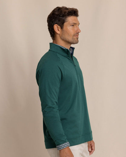 Cruiser Heather Quarter Zip Pullover - Green | Southern Tide Smart Buy