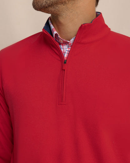 Cruiser Heather Quarter Zip Pullover - Crab Red | Southern Tide Best Price