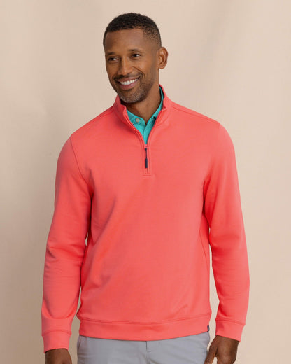 Schooner Quarter Zip - Sunkist Coral | Southern Tide Signature