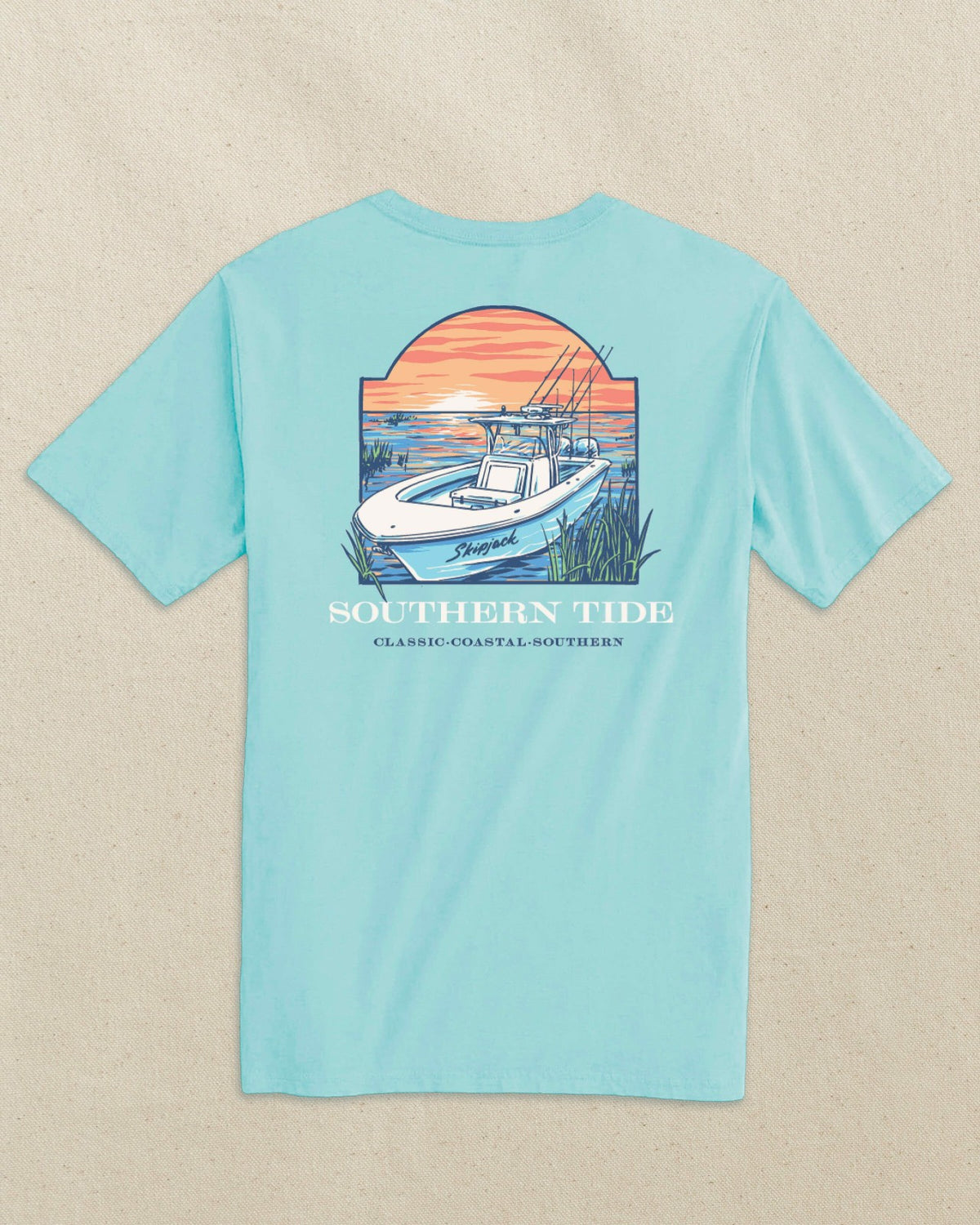 Sunset Skipjack Boat Short Sleeve T-Shirt | Southern Tide Sale