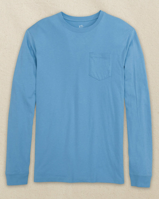 Rush Blue Classic Long Sleeve Pocket T-Shirt | Southern Tide Featured