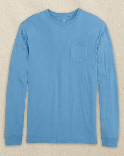 Rush Blue Classic Long Sleeve Pocket T-Shirt | Southern Tide Featured