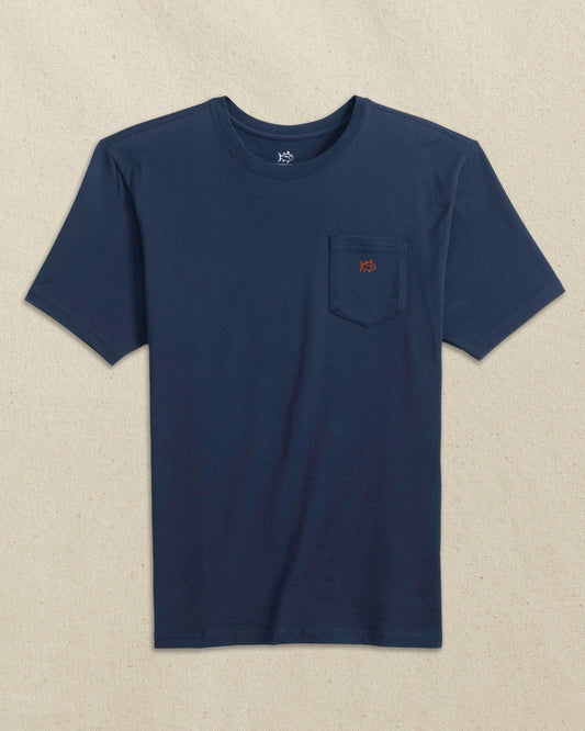 Embroidered Skipjack T-Shirt - Navy & Red | Southern Tide Signature