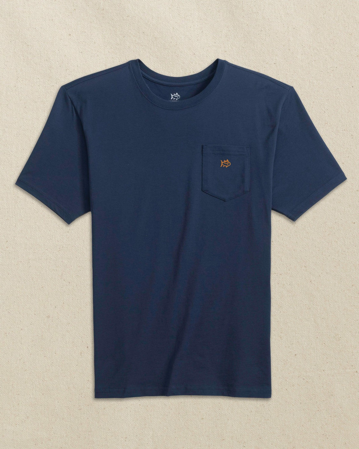 Embroidered Skipjack T-Shirt - Navy & Orange | Southern Tide Classic