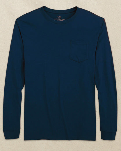 Navy Classic Long Sleeve Pocket T-Shirt | Southern Tide Premium