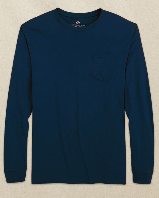 Navy Classic Long Sleeve Pocket T-Shirt | Southern Tide Premium