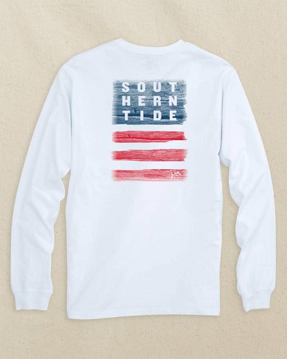 Americana Wooden Flag Long Sleeve T-Shirt | Southern Tide Quality