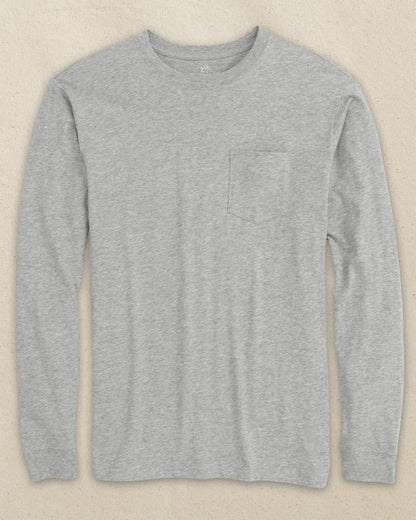 Heather Grey Classic Long Sleeve Pocket T-Shirt | Southern Tide Recommended