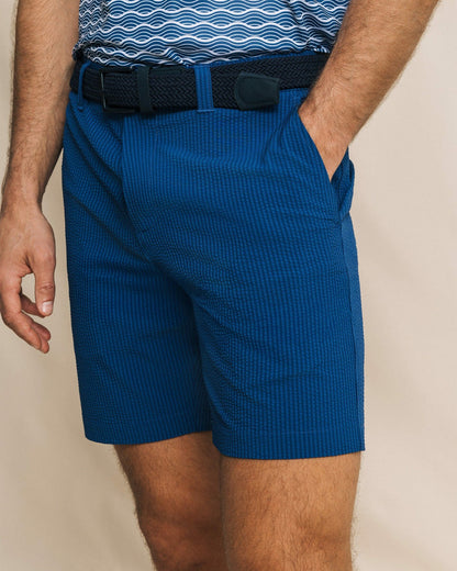 Seersucker 8" Performance Short - Nautical Blue | Southern Tide Exclusive