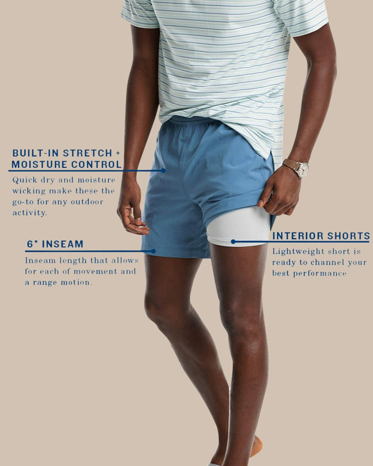 6 Inch Active Short with Liner | Southern Tide Essential