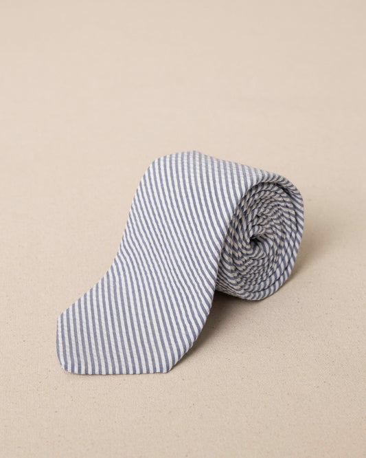 High Cotton Blue and White Seersucker Necktie | Southern Tide Deals