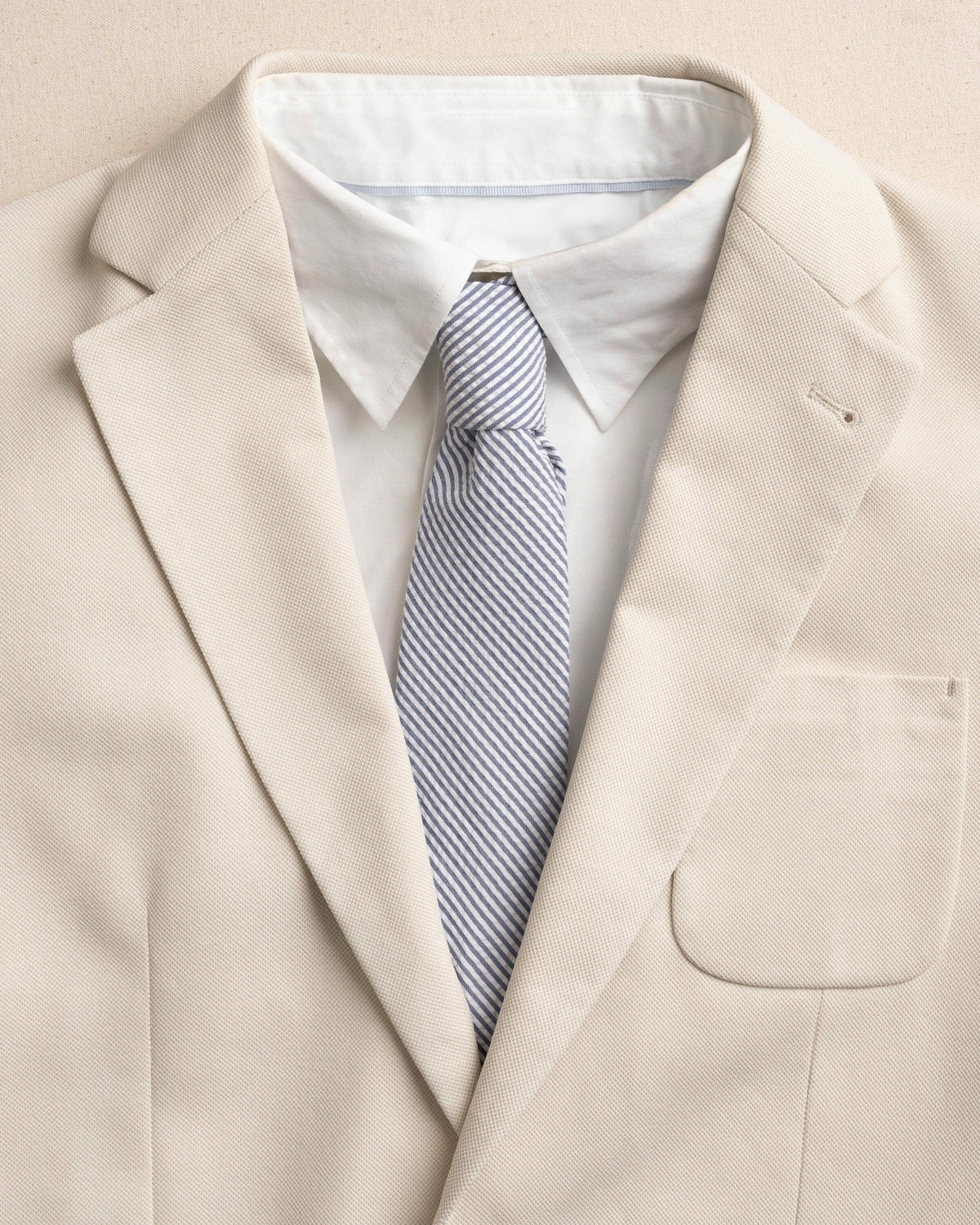 High Cotton Blue and White Seersucker Necktie | Southern Tide Deals