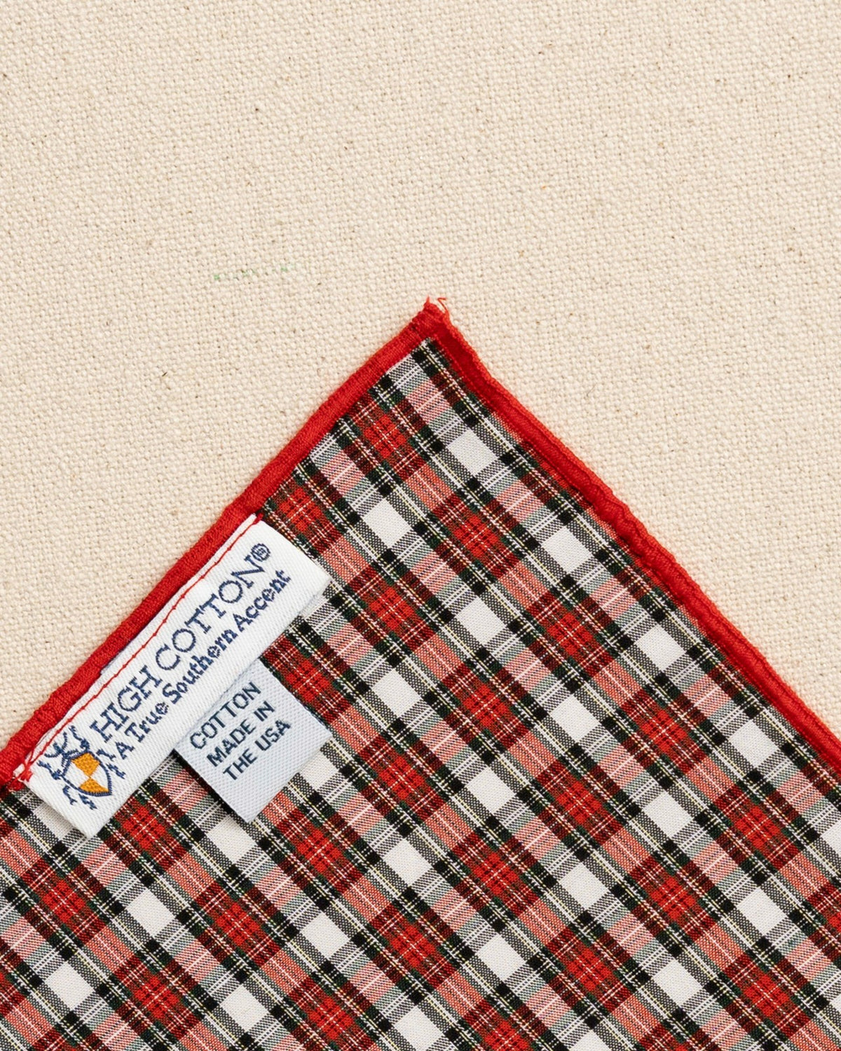 Peppermint Plaid Cotton Pocket Square | Southern Tide Hot Sale