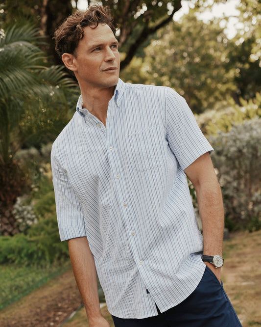 Marina Seersucker Short Sleeve Sport Shirt | Southern Tide Classic