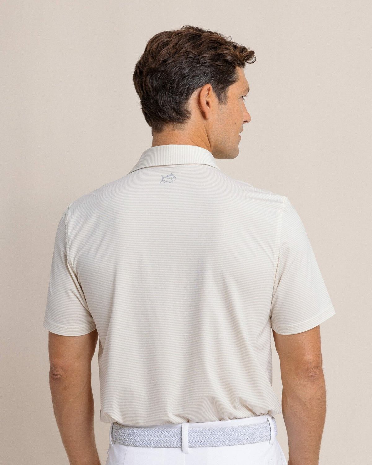 brrr°®-eeze Meadowbrook Stripe Polo - Sand White | Southern Tide Quality