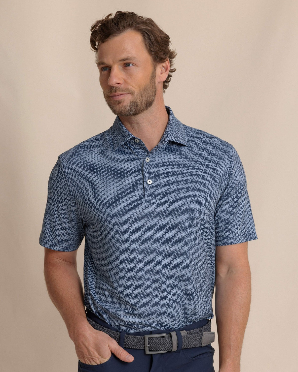 Driver ST Geo Printed Polo | Southern Tide Trusted