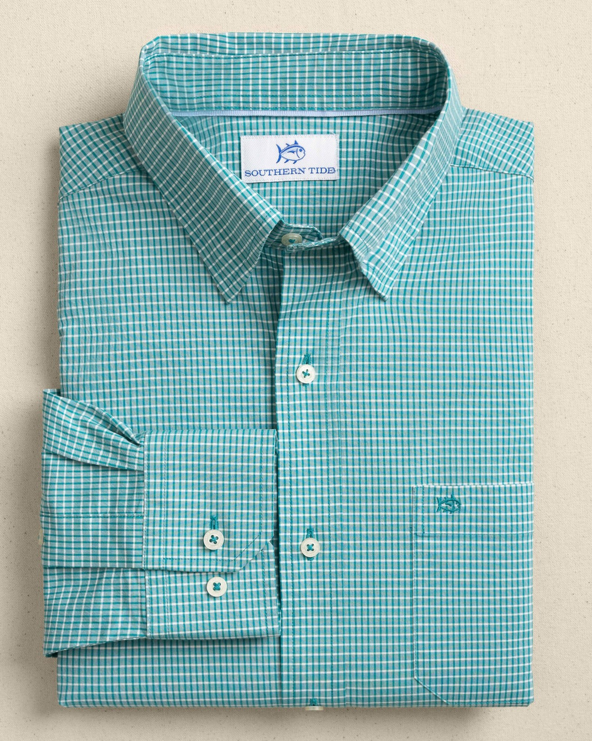 Crofton Plaid Charleston Sport Shirt - Spruce | Southern Tide Essential