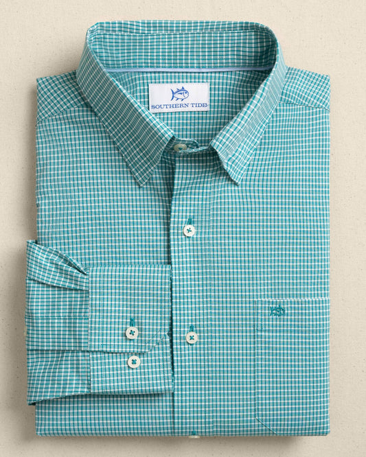 Crofton Plaid Charleston Sport Shirt - Spruce | Southern Tide Essential