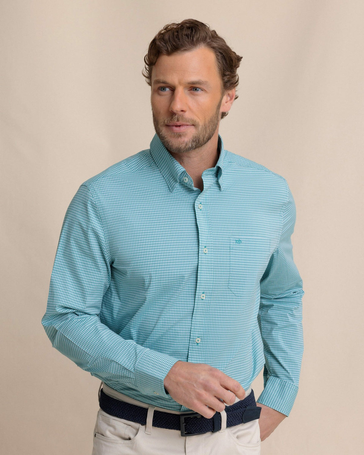 Crofton Plaid Charleston Sport Shirt - Spruce | Southern Tide Essential