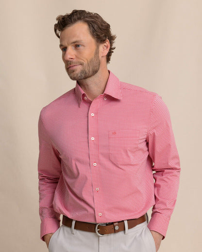 Crofton Plaid Charleston Sport Shirt - Red | Southern Tide Sale