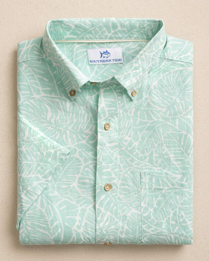 Beach Palms Linen Rayon Short Sleeve Sport Shirt | Southern Tide Sale