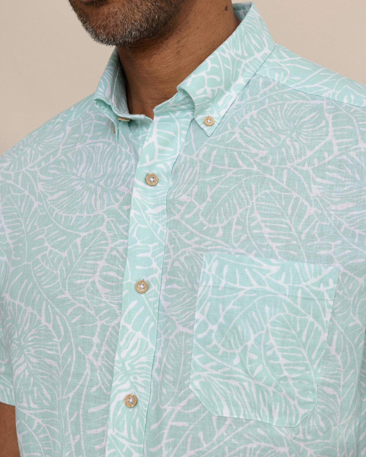 Beach Palms Linen Rayon Short Sleeve Sport Shirt | Southern Tide Sale