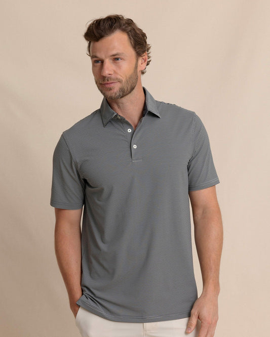 brrr°®-eeze Meadowbrook Stripe Polo - Steel | Southern Tide Best Seller