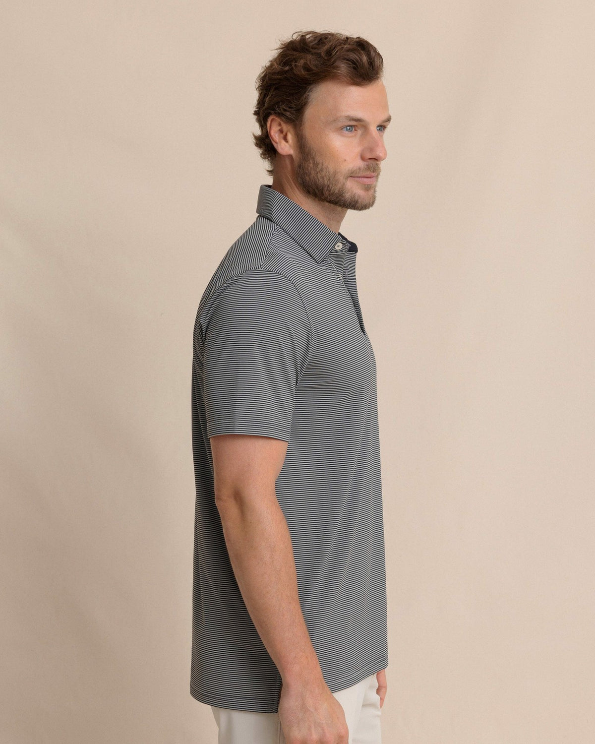 brrr°®-eeze Meadowbrook Stripe Polo - Steel | Southern Tide Best Seller
