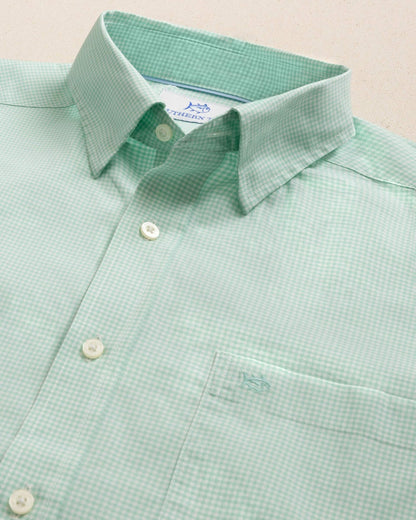 Charleston Parkwood Micro-Gingham Shirt - Green | Southern Tide Special Offer