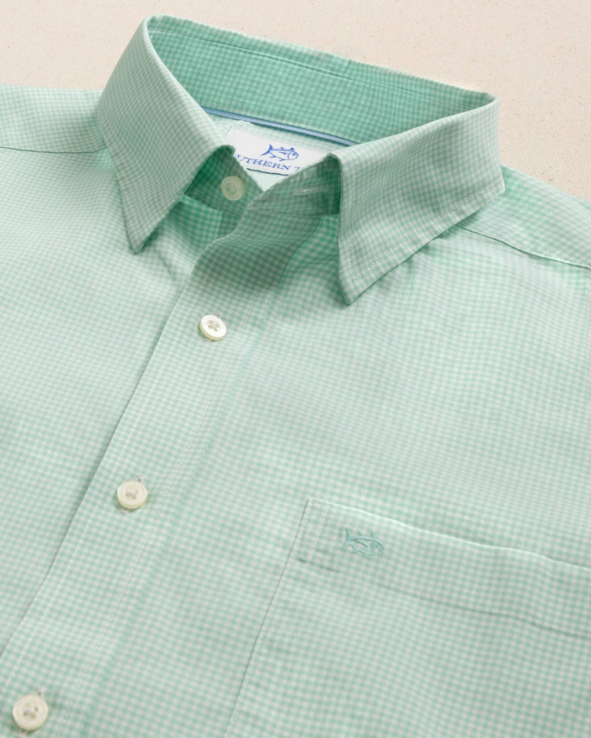 Charleston Parkwood Micro-Gingham Shirt - Green | Southern Tide Special Offer