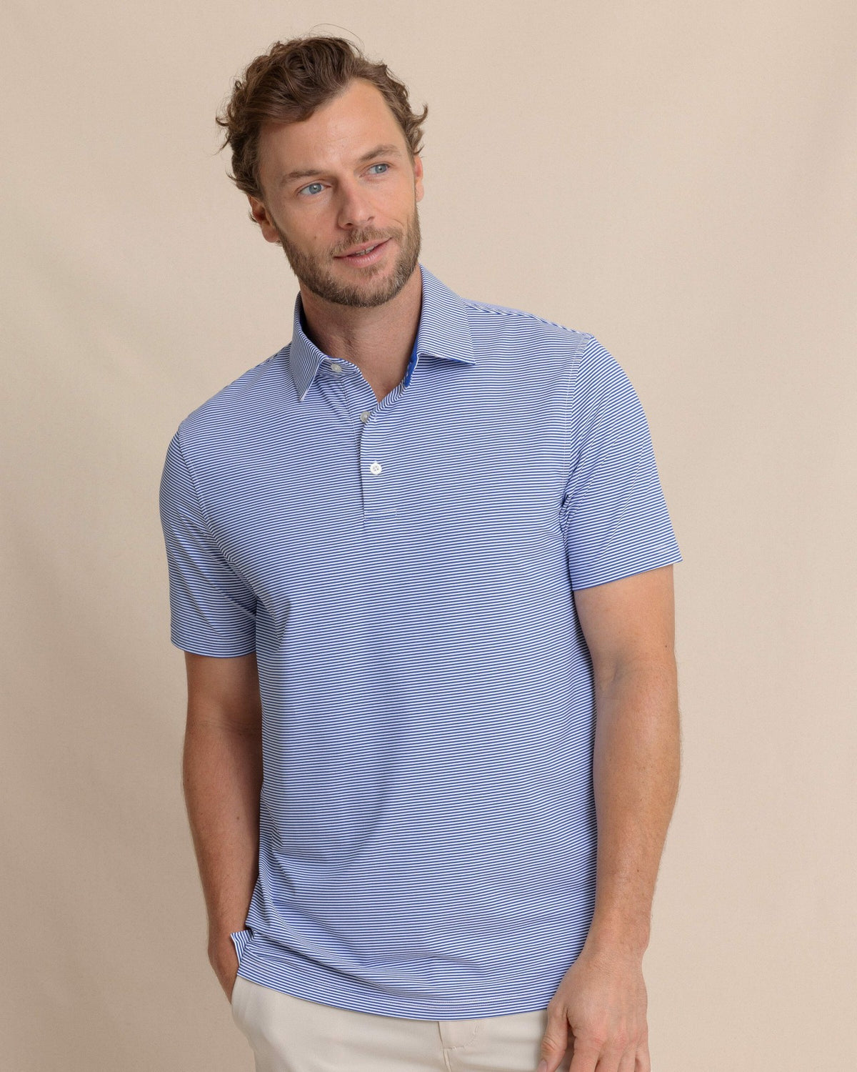 brrr°®-eeze Meadowbrook Stripe Polo - Surf Blue | Southern Tide Best Price