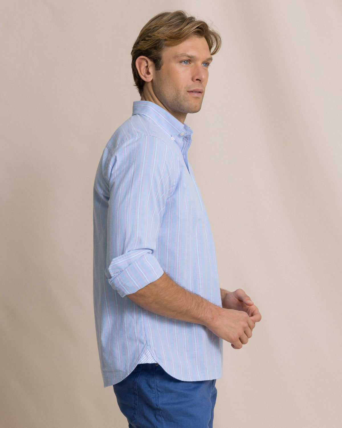 Beachside Charleston Oxford Stripe Sport Shirt | Southern Tide New