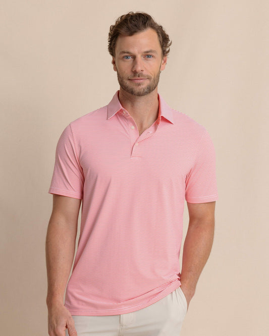 brrr°®-eeze Meadowbrook Stripe Polo - Coral | Southern Tide Hot Sale